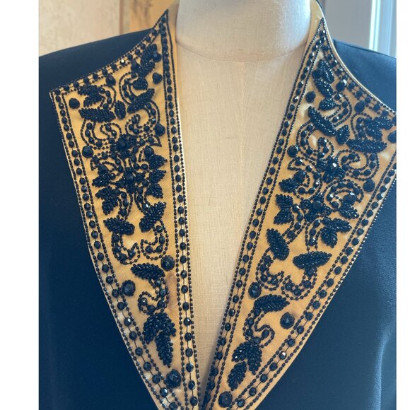 Albert Nipon Evening Jacket Black and Gold - Picture 2 of 12